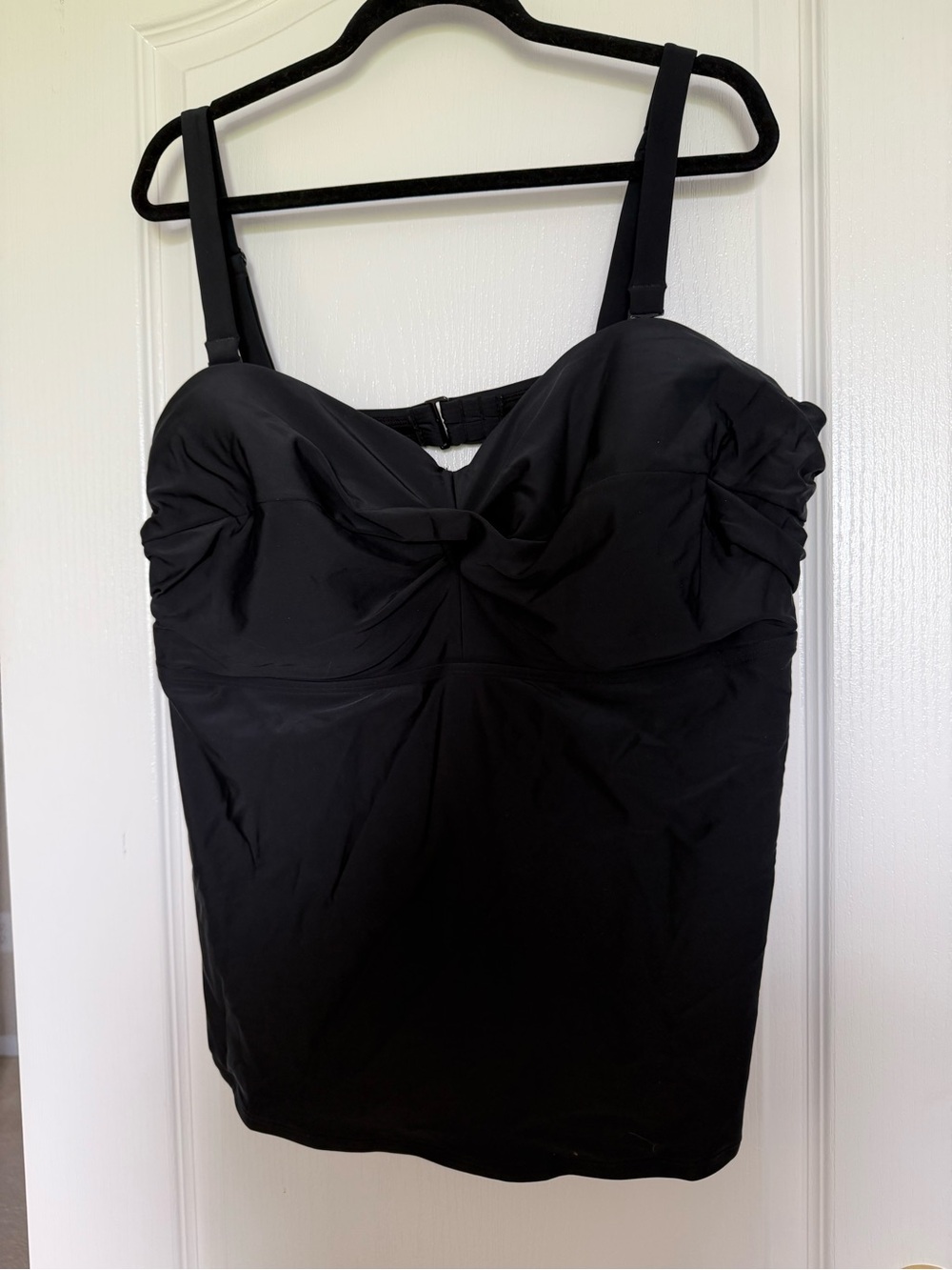 Old Navy Black Ruched Tankini Swim Top